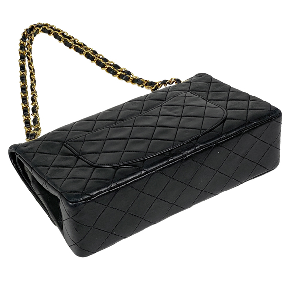 Chanel Leather Bag W Matelasse Black Flap Shoulder Chain - Picture 1 of 12